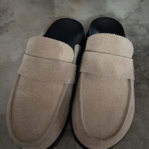Women's Tan Suede Loafers